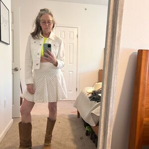 Karl Lagerfeld Paris Cream Eyelet Skater Skirt
FLAWED